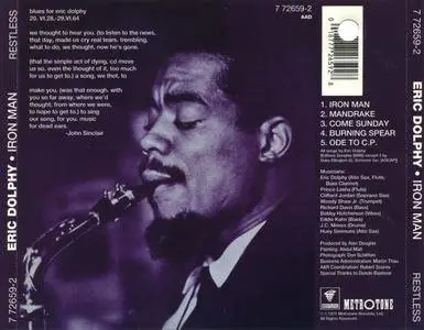 Eric Dolphy - Iron Man (1963) {Restless-Metrotone 7 72659-2 rel 1992}