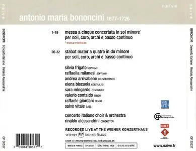 Concerto Italiano, Rinaldo Alessandrini - Antonio Maria Bononcini: Messa; Stabat Mater (2012)