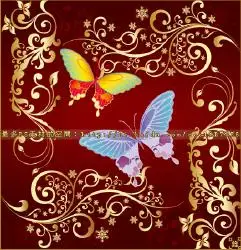 Butterfly Flowers vector brushes for Photoshop