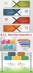 Vectors - Shiny Steps Infographics Set 3