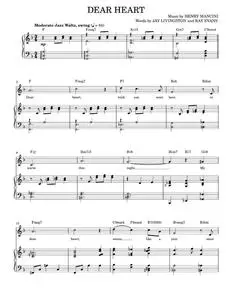 Dear Heart - Andy Williams, Henry Mancini, Jay Livingston (Piano Vocal)
