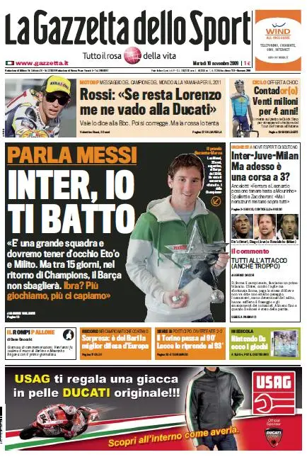 La Gazzetta dello Sport (10-11-09)
