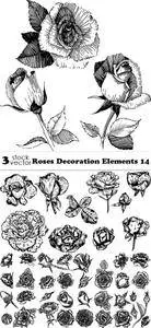 Vectors - Roses Decoration Elements 14