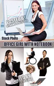 Office girl with notebook - UHQ Stock Photo