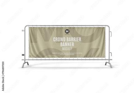 Crowd Barrier Banner Mockup 796897351