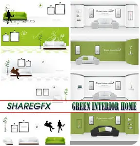 Stock Vector - Green Interior Home