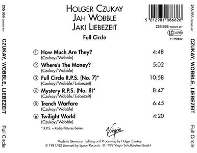 Holger Czukay, Jah Wobble, Jaki Liebezeit - Full Circle (1982) {Virgin CDOVD 437 rel 1992}