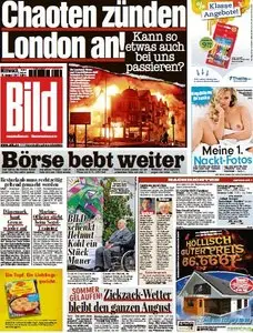 Bild Zeitung vom 10 August 2011