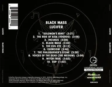 Lucifer - Black Mass (1971) [2018, Rubellan Remasters RUBY04CD]
