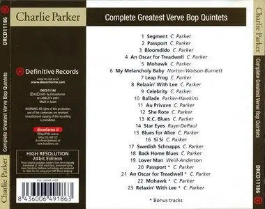 Charlie Parker - Greatest Verve Bop Quintets - 2001