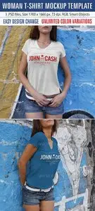 GraphicRiver Woman T-Shirt Mockup Template