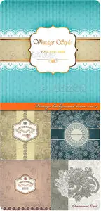 Vintage background vector set 14