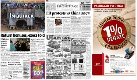 Philippine Daily Inquirer – January 15, 2014