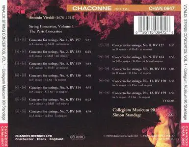 Collegium Musicum 90, Simon Standage - Vivaldi - String Concertos, Vol.1: The Paris Concertos (1999) (Repost)