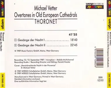 Michael Vetter - Overtones In Old European Cathedrals: Thoronet (1987) {Wergo SM 1080-50 rel 1989}