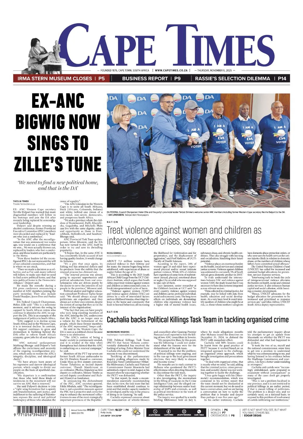 Cape Times - 6 November 2025