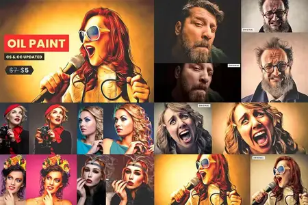 Premium Sharpen OilPaintFX Action for Photoshop