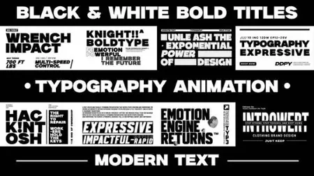Videohive - Black & White Bold Titles - Modern Text Typography Animation - 60751599