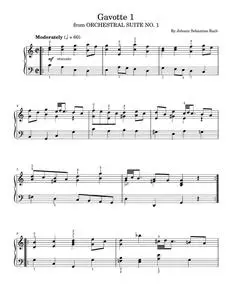 Gavotte 1 - Johann Sebastian Bach (Easy Piano)