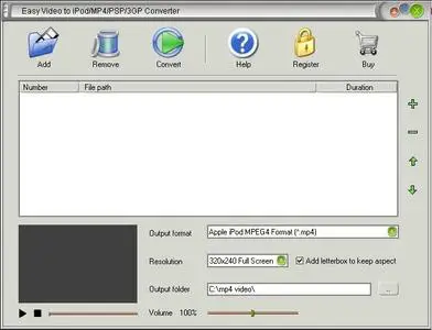 Easy Video To iPod MP4 PSP 3GP Converter ver.1.36