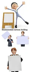 Businessman cartoon holding a sign-advertise guy