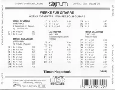Tilman Hoppstock - Works For Guitar  (Paganini/Ponce/Brouwer/Villa-Lobos) (1992)