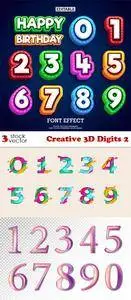 Vectors - Creative 3D Digits 2