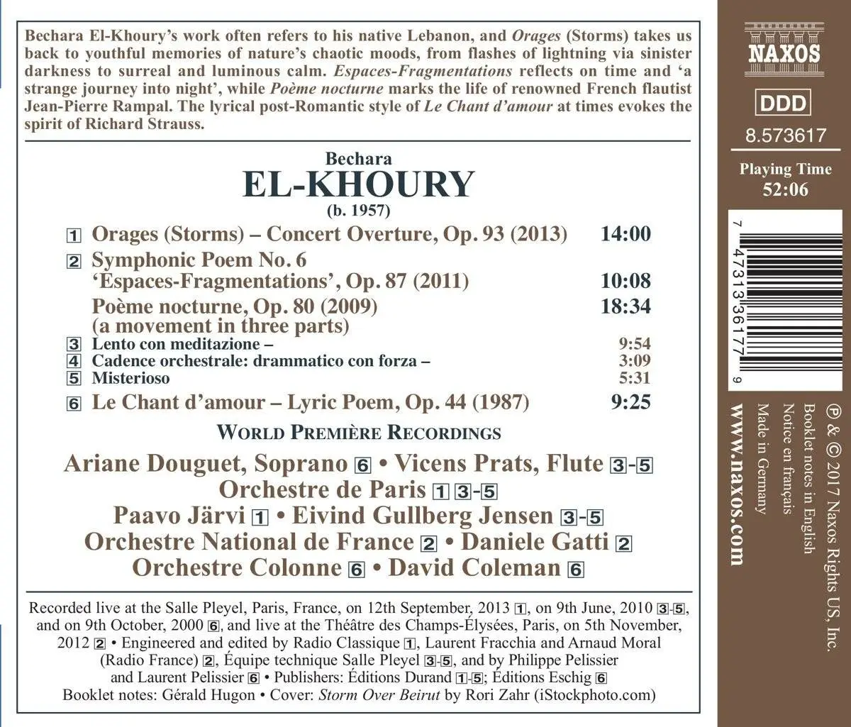 VA - Bechara El-Khoury: Orages (Live) (2017)