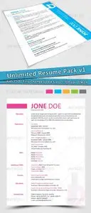 GraphicRiver Unlimited Resume Pack v1