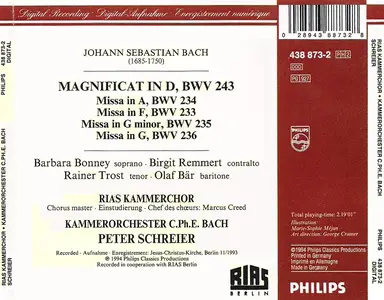 Peter Schreier, Kammerorchester C.Ph.E. Bach, RIAS Kammerchor - Johann Sebastian Bach: Magnificat; Masses BWV 233-236 (1994)