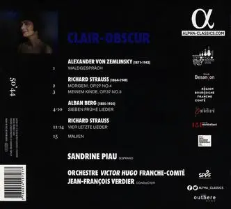 Sandrine Piau, Jean-François Verdier, Orchestre Victor Hugo - Clair-Obscur: Strauss, Berg, Zemlinsky (2021)