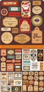 Vintage and retro labels tag vector set 4
