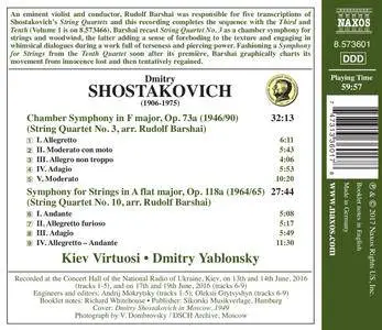 Kyiv Virtuosi & Dmitry Yablonsky - Shostakovich: Chamber Symphony, Op. 73a & Symphony for Strings, Op. 118a (2017)