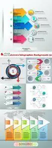 Vectors - Arrows Infographics Backgrounds 35