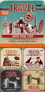 Travel poster retro vector