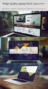 GraphicRiver 4 High Quality Laptop Mock-Ups