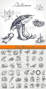 Hand Drawn Icon set vector