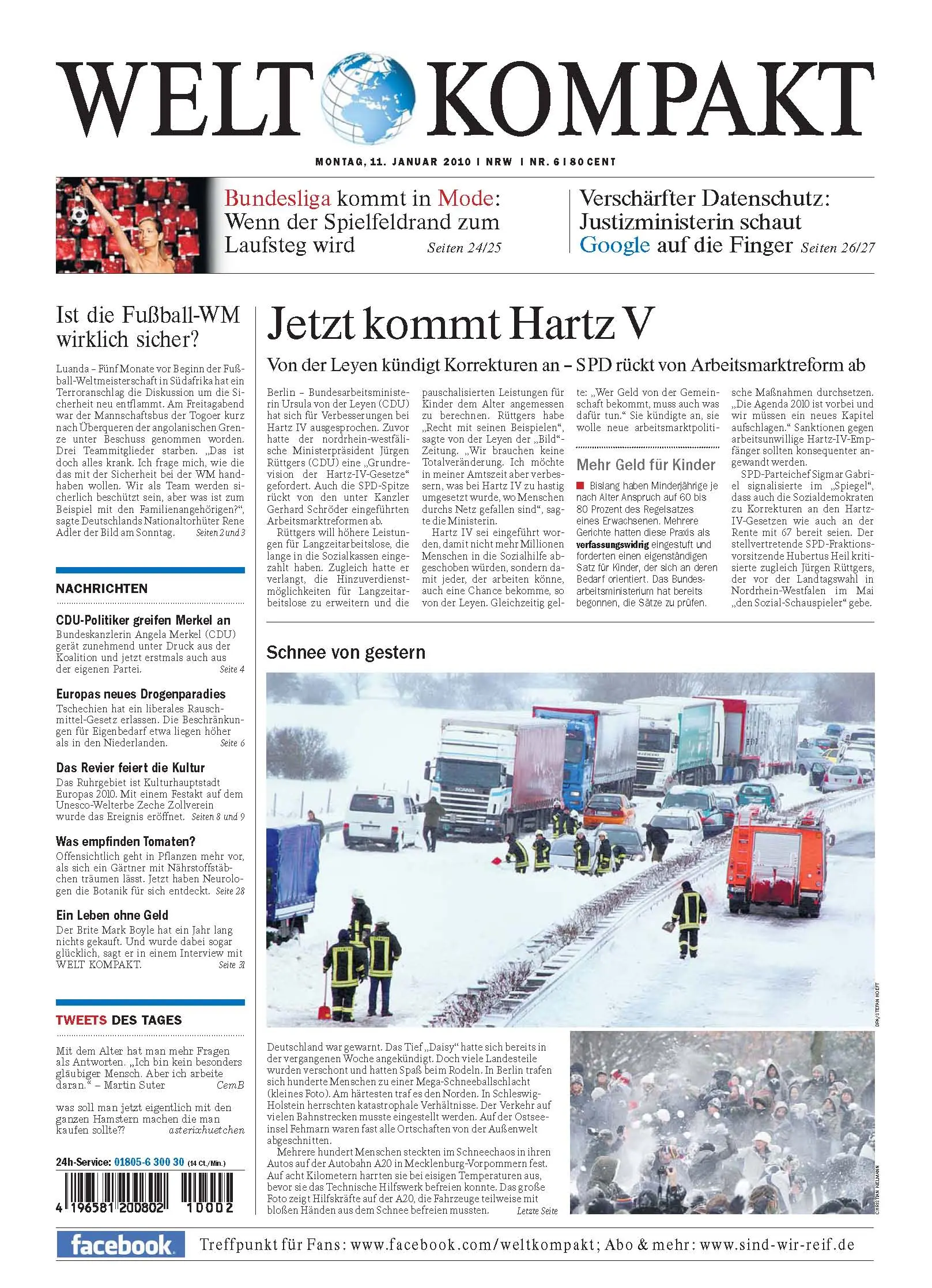 Die Welt kompakt vom 11. Januar 2010