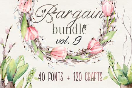 The best bundle of 2020: Bargain Bundle Vol.9 - Premium Fonts and Crafts