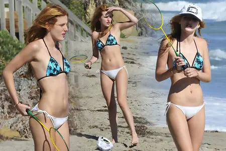 Bella Thorne - Bikini beach candids in Malibu August 18, 2014