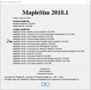 Maplesoft MapleSim 2018.1