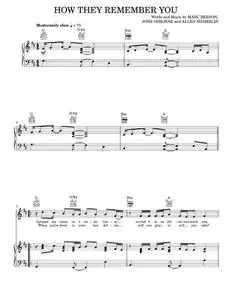 How They Remember You - Rascal Flatts, The Piano Guys (Piano-Vocal-Guitar)