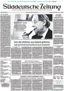 Süddeutsche Zeitung vom Mittwoch, 08. Oktober 2014