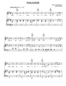 Paradise - John Prine (Piano-Vocal-Guitar)