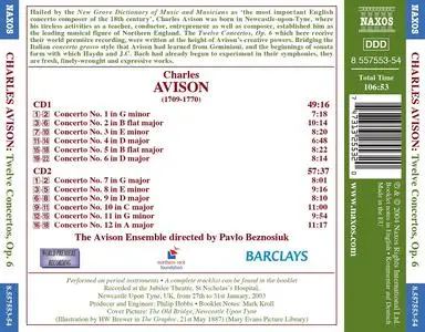 Pavlo Beznosiuk, The Avison Ensemble - Charles Avison: Twelve Concertos, Op.6 (2004)