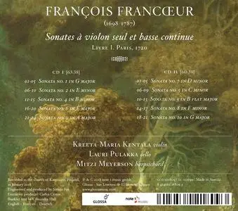 Kreeta-Maria Kentala, Lauri Pulakka, Mitzi Meyerson - François Francœur: Sonates à violon seul et basse continue (2018)