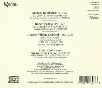 Thea King, The Britten String Quartet - Romberg, Fuchs: Clarinet Quintets, Stanford: Two Fantasies (1992)