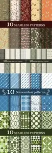 Retro Seamless Patterns Vector