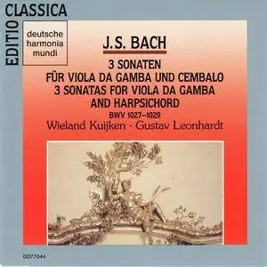 Wieland Kuijken, Gustav Leonhardt - J.S. Bach: 3 Sonaten für Viola da Gamba und Cembalo (1989)