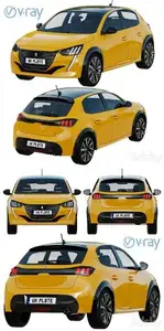 Peugeot 208 2021 3D Model